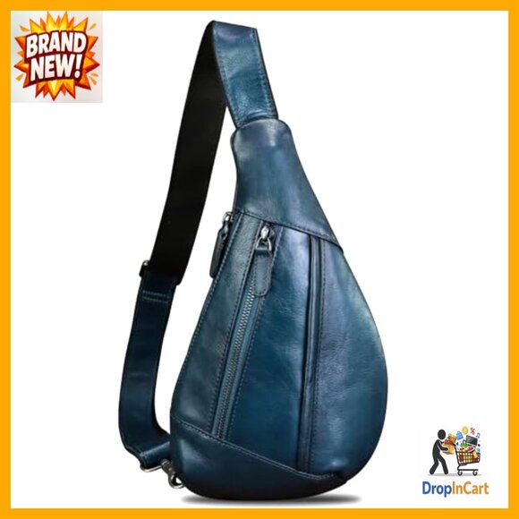 Genuine Leather Sling Backpack Crossbody Bag Retro Vintage Travel Hiking main image 7